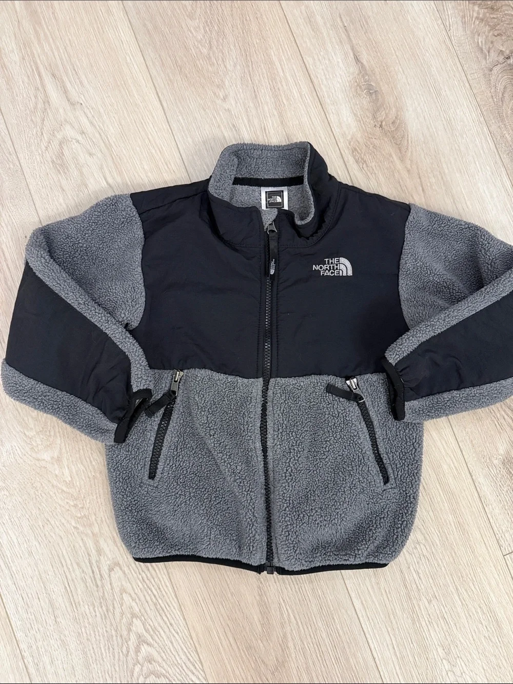 The North Face Toddler Gray Black Fleece Zip Jacket Size 4T